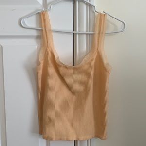 Ribbed, Lace Crop Top